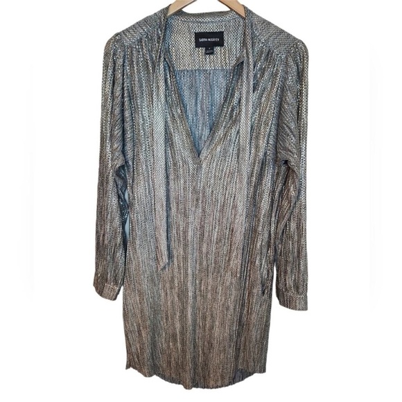 Sabina Musayev Gold and Silver Textured Dress - Picture 7 of 12